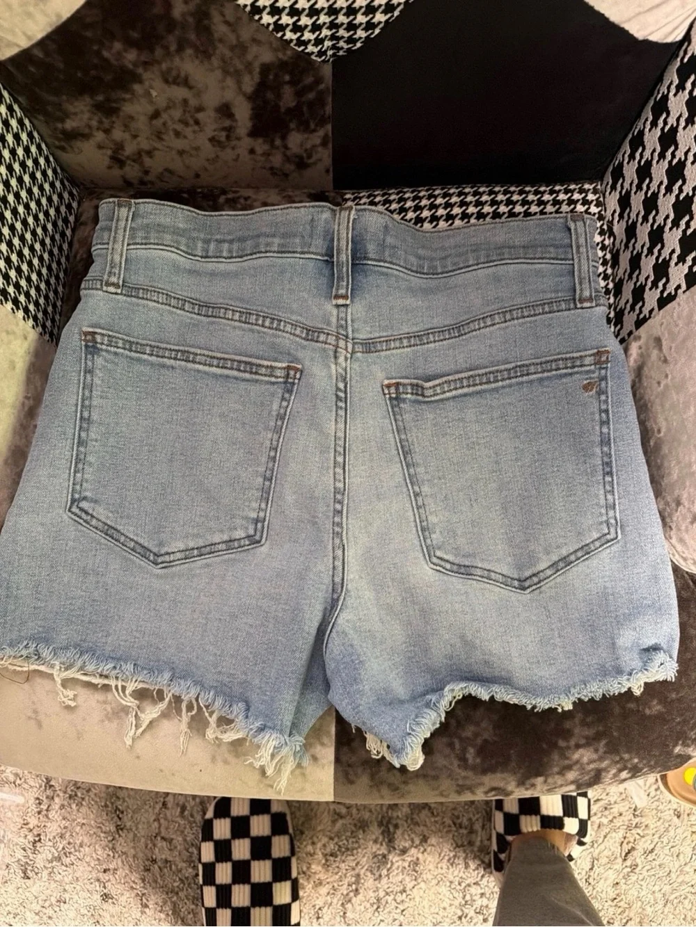 Madewell Light Blue Distressed Denim Cutoff Shorts